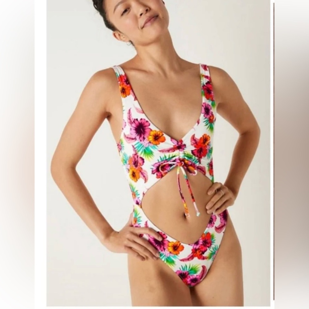 PINK Victoria's Secret Floral One Piece Swimsuit